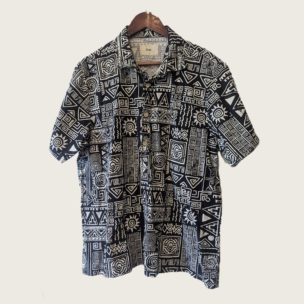 FOLK - Linen blend short sleeve shirt - Sz L